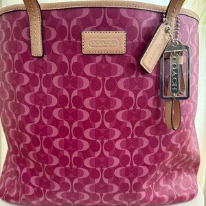 COACH Park Metro Signature Dream Tote Leather Trim F25673